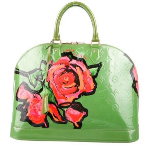 Louis Vuitton Green Floral Tote - Picture 2 of 10